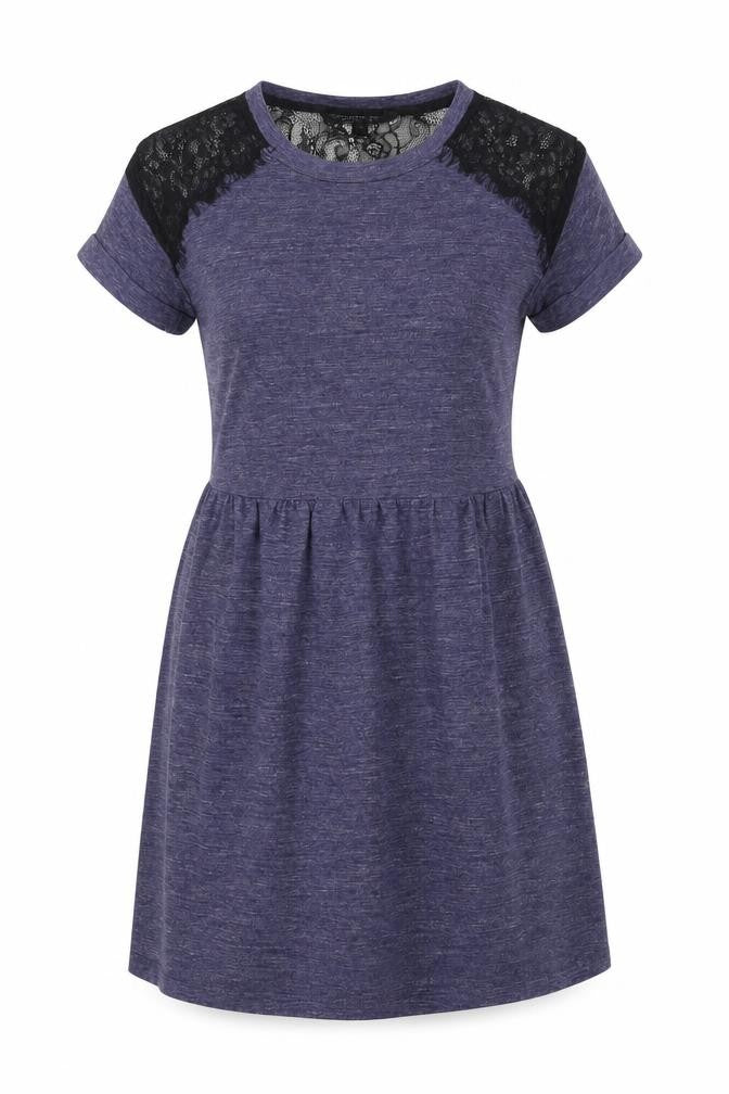 Topshop Women's Grey A-Line Lace Dress Size 4