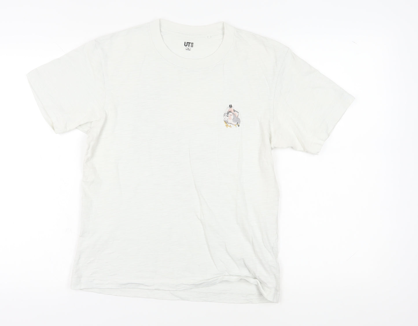 Uniqlo Unisex White T-Shirt XS Regular Crew Neck Light