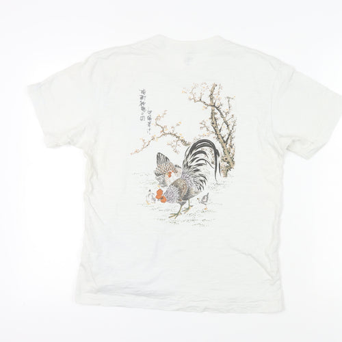 Uniqlo Unisex White T-Shirt XS Regular Crew Neck Light
