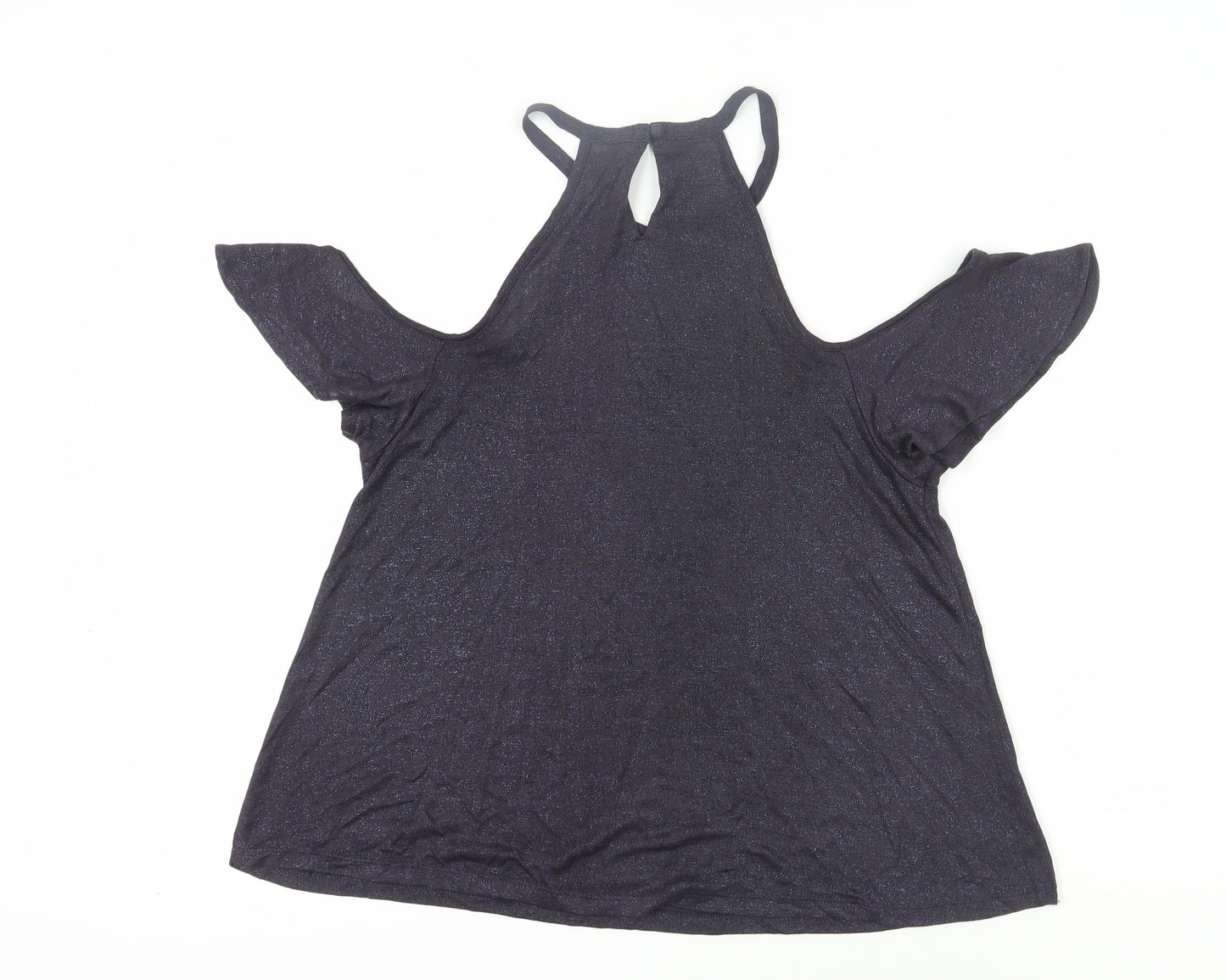 Next Women's Black Cold Shoulder Halter Top Size 12