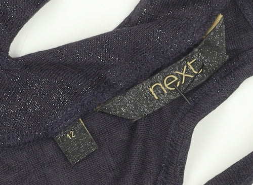 Next Women's Black Cold Shoulder Halter Top Size 12