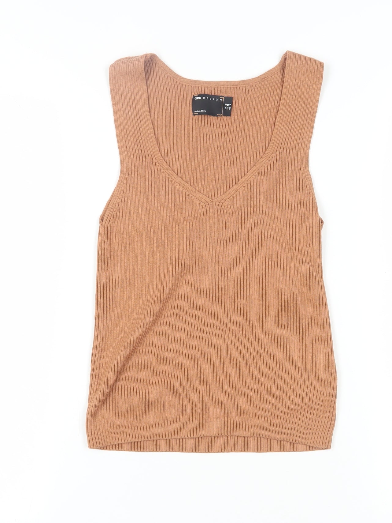 ASOS Women's Brown V-Neck Tank Top, Size 10
