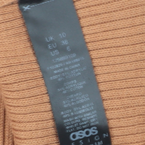 ASOS Women's Brown V-Neck Tank Top, Size 10