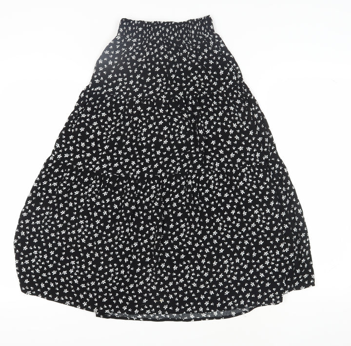 Stradivarius Women's Black XS Floral Skirt