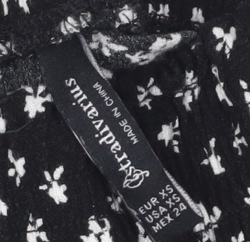 Stradivarius Women's Black XS Floral Skirt