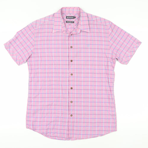 Farah Men's Pink Check Button-Up Shirt M