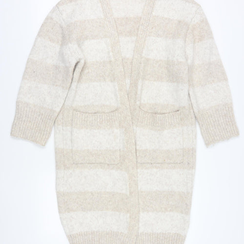 Topshop Women’s Beige Striped Cardigan Size S