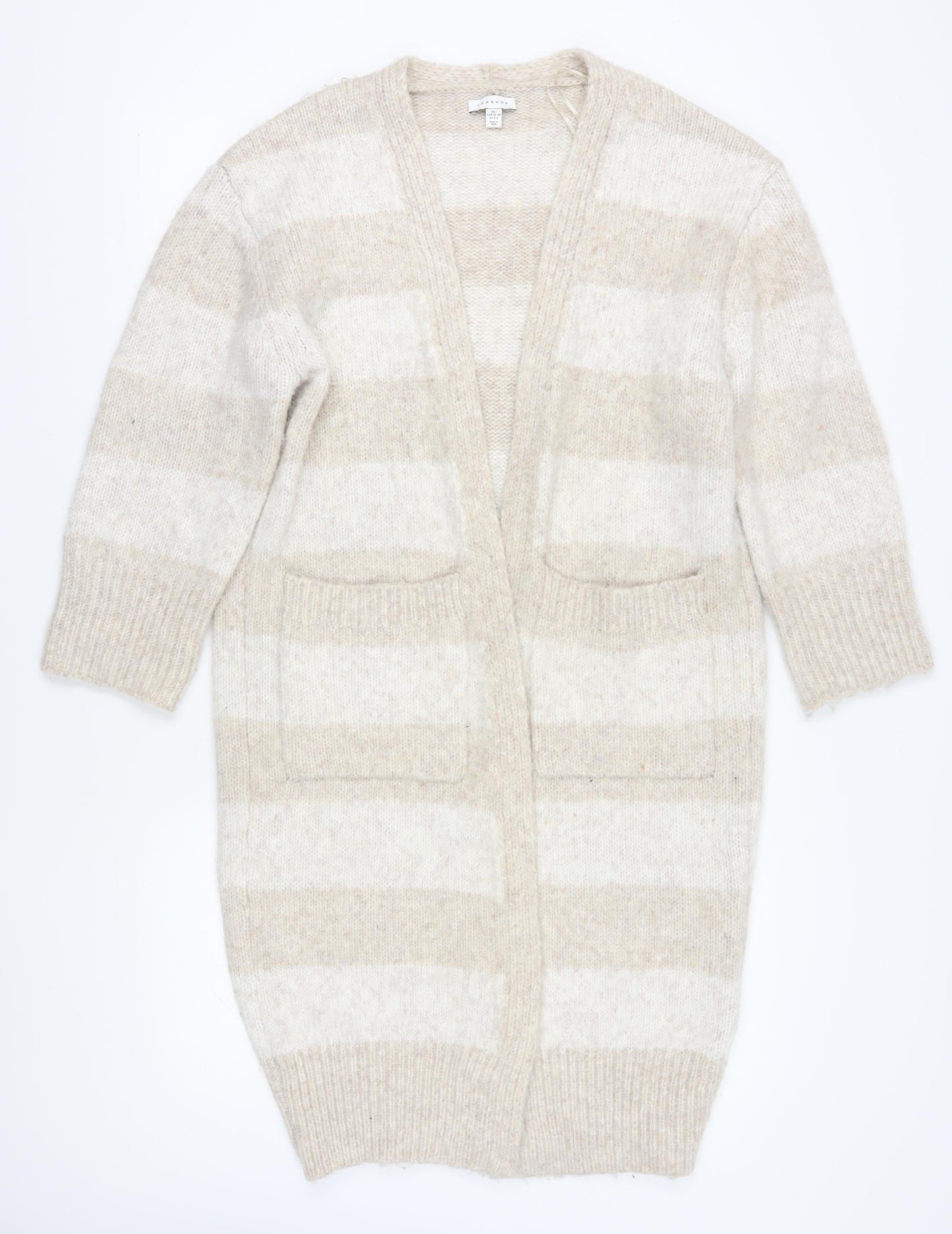 Topshop Women’s Beige Striped Cardigan Size S