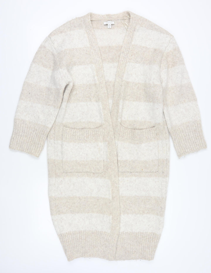 Topshop Women’s Beige Striped Cardigan Size S