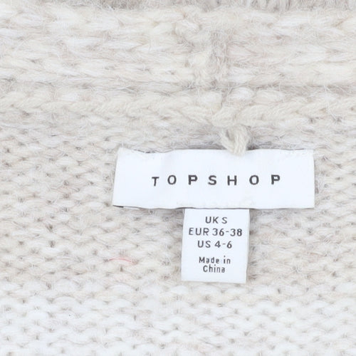 Topshop Women’s Beige Striped Cardigan Size S