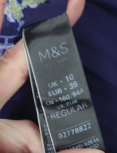 Marks and Spencer Blue Floral Maxi Dress - Size 10