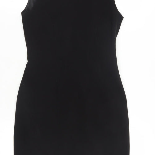 H&M Women Black Sheath Dress Size 8 Beaded Party