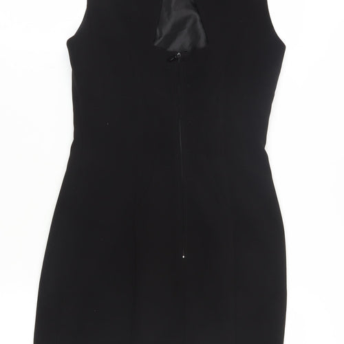 H&M Women Black Sheath Dress Size 8 Beaded Party