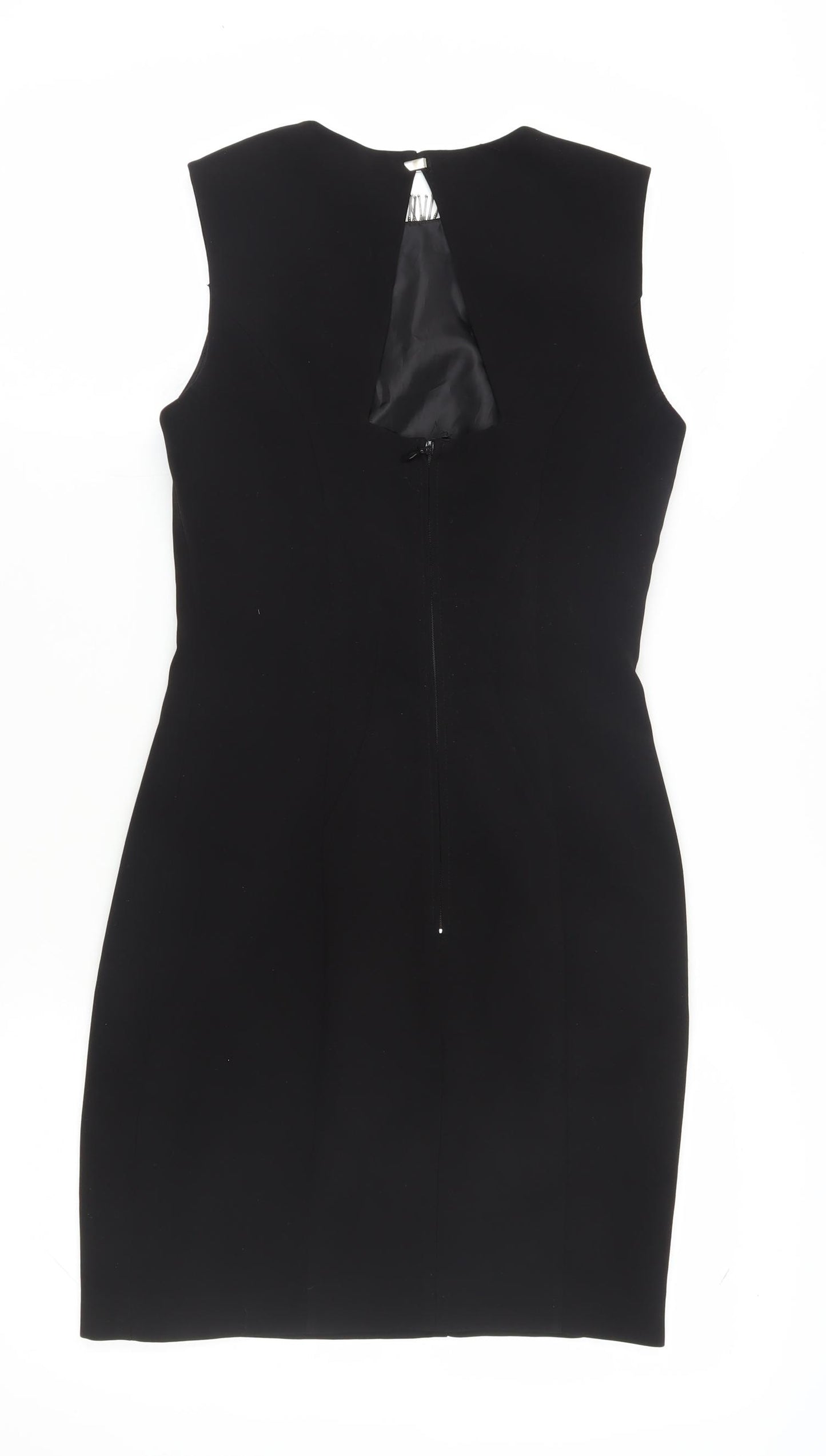 H&M Women Black Sheath Dress Size 8 Beaded Party