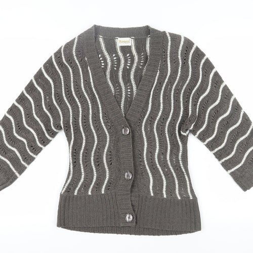 Roman Originals Women's Grey Cardigan, Size S, V-Neck