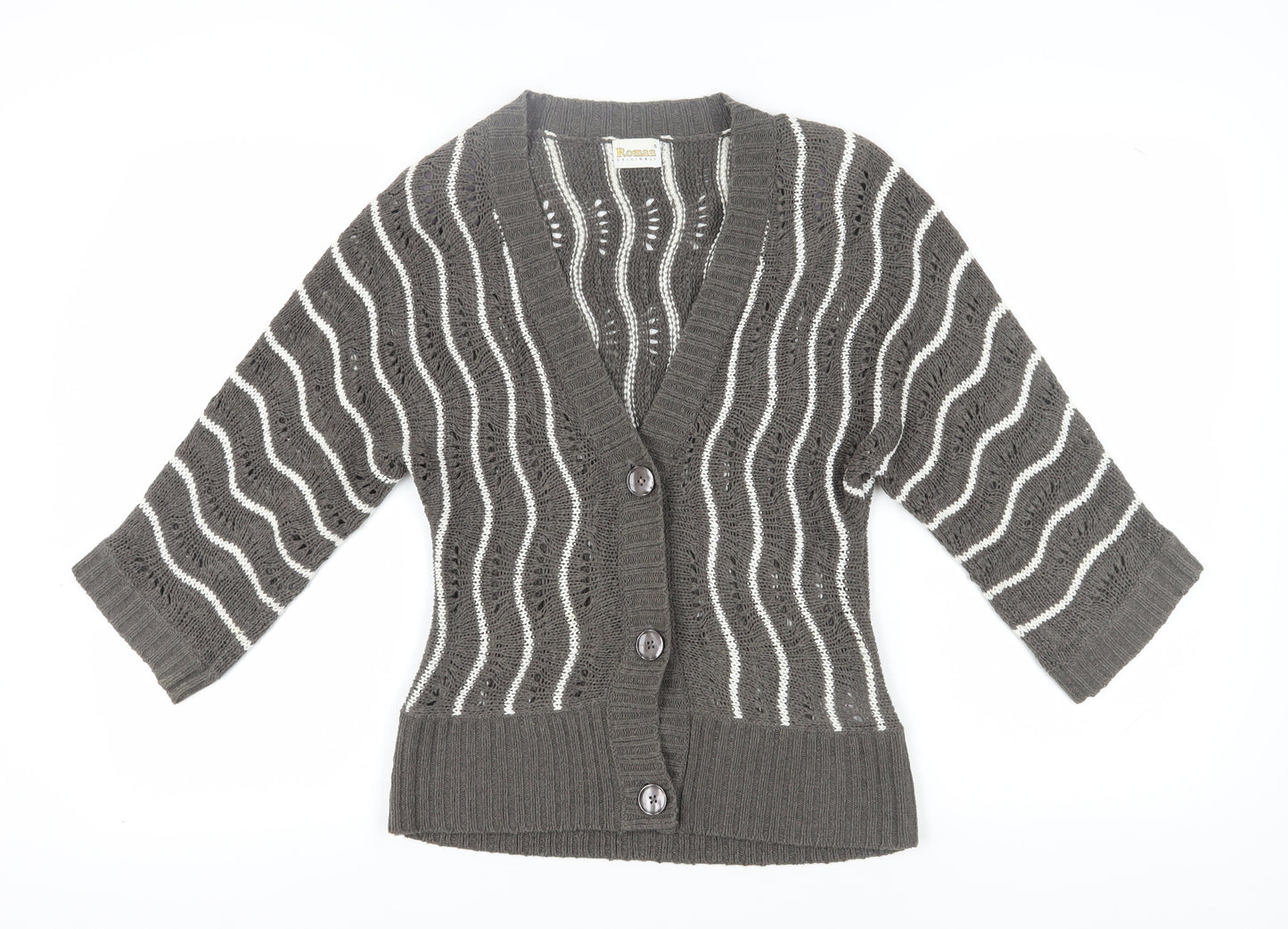 Roman Originals Women's Grey Cardigan, Size S, V-Neck