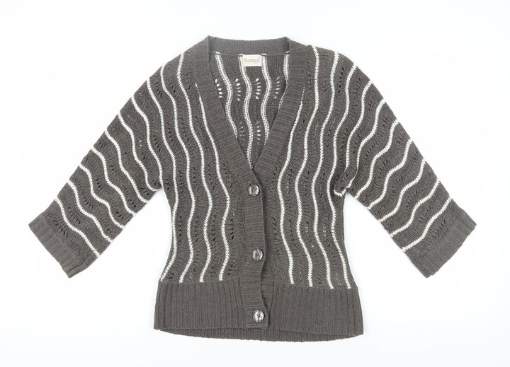 Roman Originals Women's Grey Cardigan, Size S, V-Neck