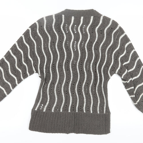 Roman Originals Women's Grey Cardigan, Size S, V-Neck