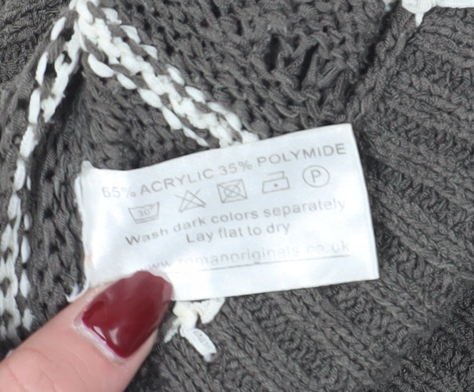 Roman Originals Women's Grey Cardigan, Size S, V-Neck