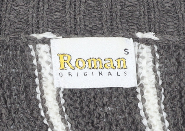 Roman Originals Women's Grey Cardigan, Size S, V-Neck