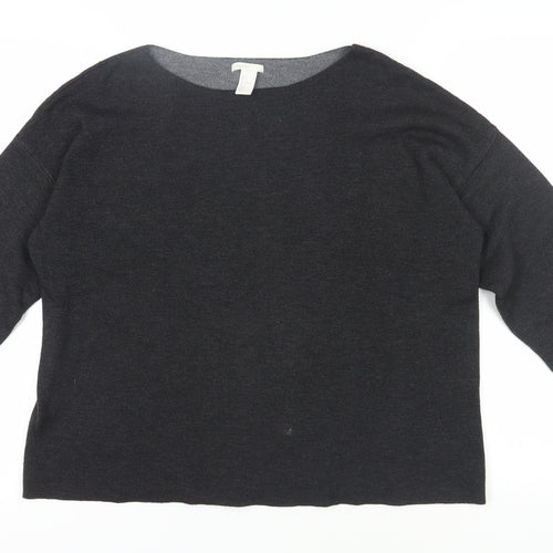 H&M Women's Black Wool Blend Pullover, Size L