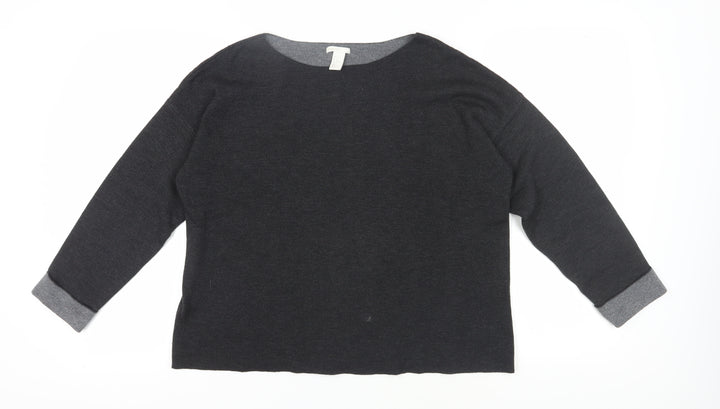 H&M Women's Black Wool Blend Pullover, Size L