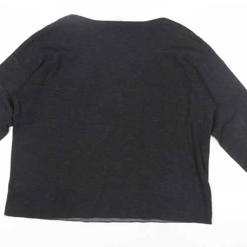 H&M Women's Black Wool Blend Pullover, Size L