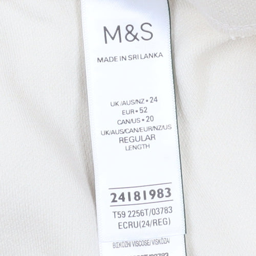 Marks and Spencer Women's Ivory Trousers Size 24