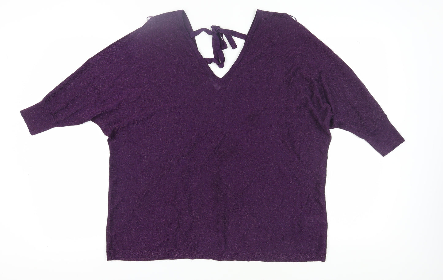 Next Women's Purple XL V-Neck Dolman Pullover Jumper