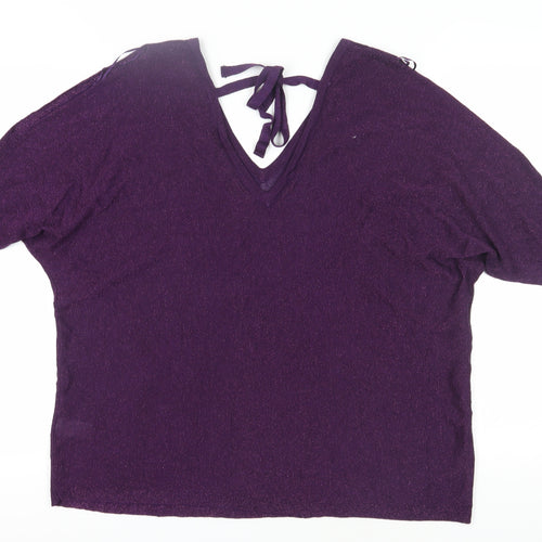 Next Women's Purple XL V-Neck Dolman Pullover Jumper