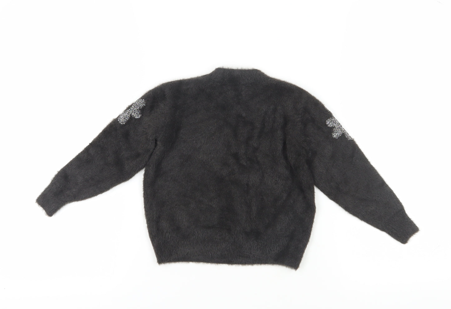 Next Girls Black Floral Pullover Jumper - Size 5 Years