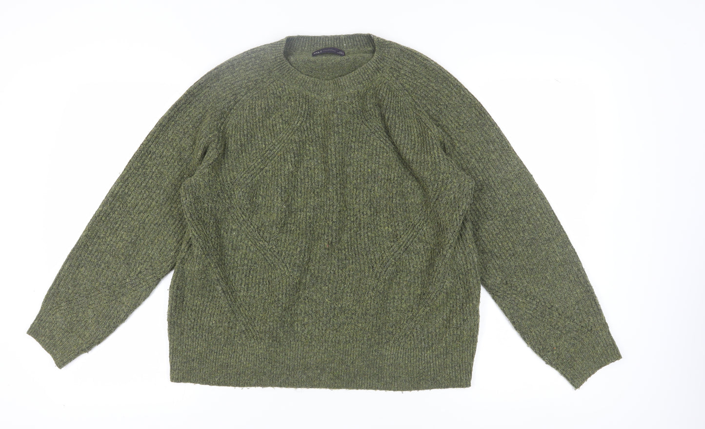 Marks and Spencer Green Crew Neck Jumper L
