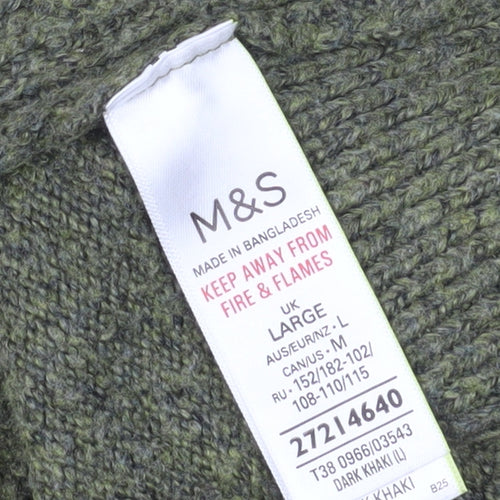 Marks and Spencer Green Crew Neck Jumper L