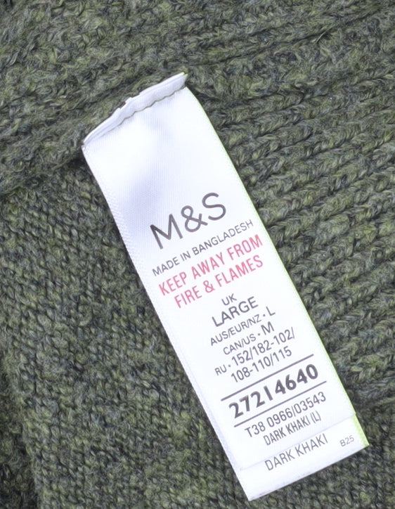 Marks and Spencer Green Crew Neck Jumper L