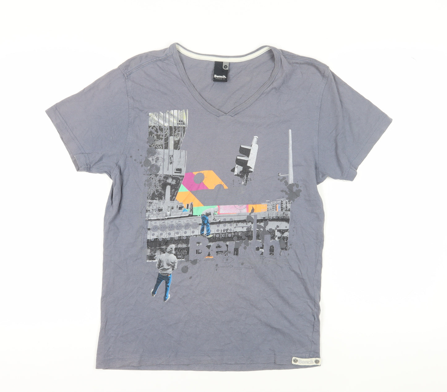 Bench Men's Grey Graphic T-shirt size M