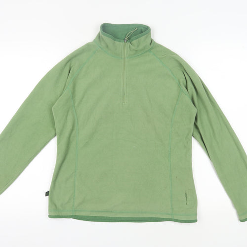 Mountain Life Women's Green 1/4 Zip Fleece Sweatshirt Size 12