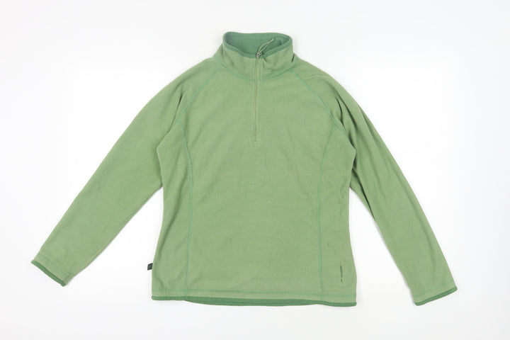 Mountain Life Women's Green 1/4 Zip Fleece Sweatshirt Size 12