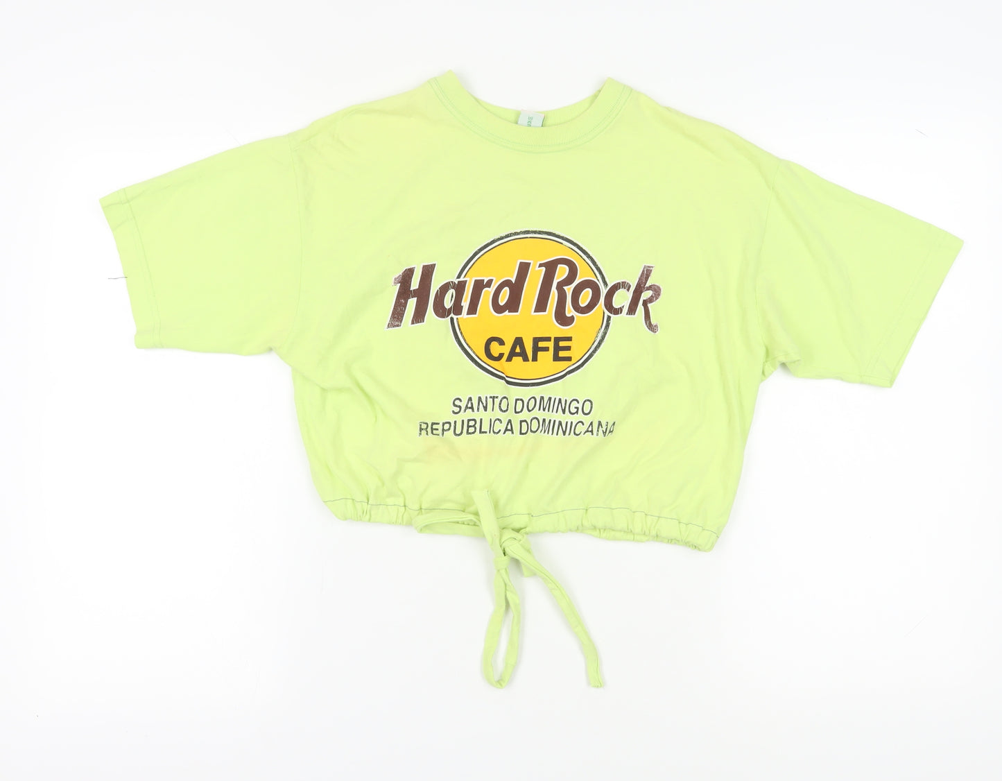Velero Sport Hard Rock Cafe Unisex Green Cropped T-Shirt, Medium, Casual