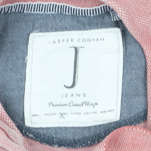 Jasper Conran Men's Pink Cotton Polo Shirt L Casual