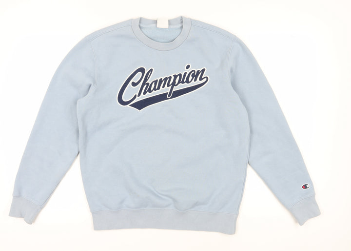 Champion Men's Blue Pullover Sweatshirt S Logo
