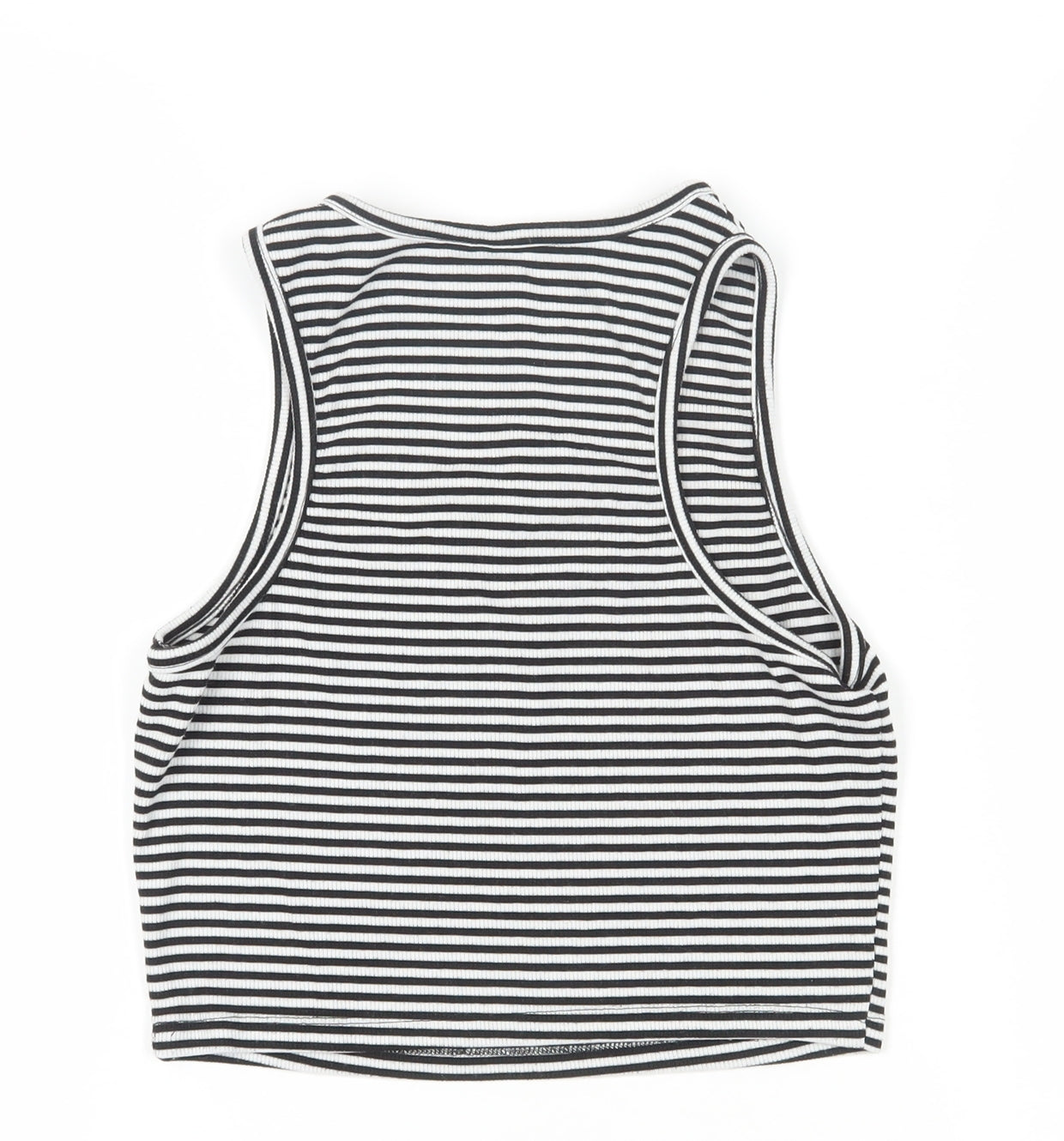 Disney Unisex Black Striped Cropped Tank, Size S