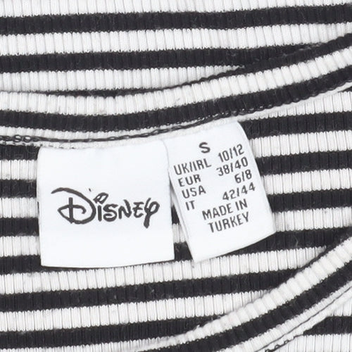 Disney Unisex Black Striped Cropped Tank, Size S