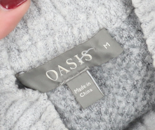 Oasis Women's Grey Sequin Animal Print Jumper - M