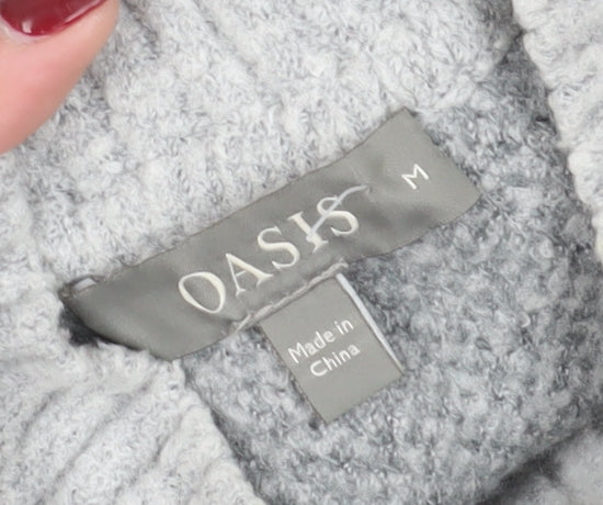 Oasis Women's Grey Sequin Animal Print Jumper - M