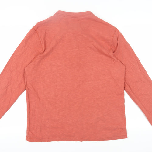 Fat Face Men's Red Long Sleeve Henley T-Shirt L