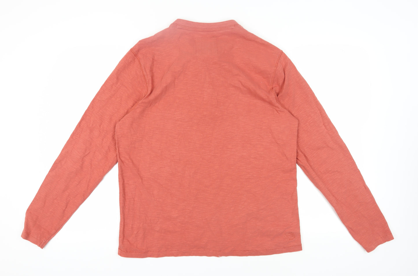 Fat Face Men's Red Long Sleeve Henley T-Shirt L