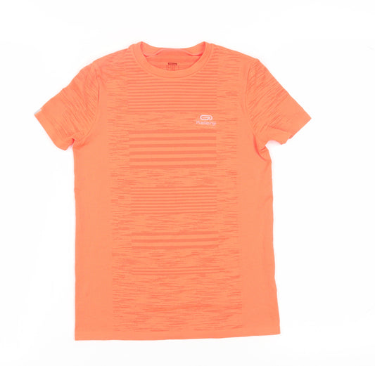 Decathlon Boys Orange Running T-Shirt, Size 10, Breathable