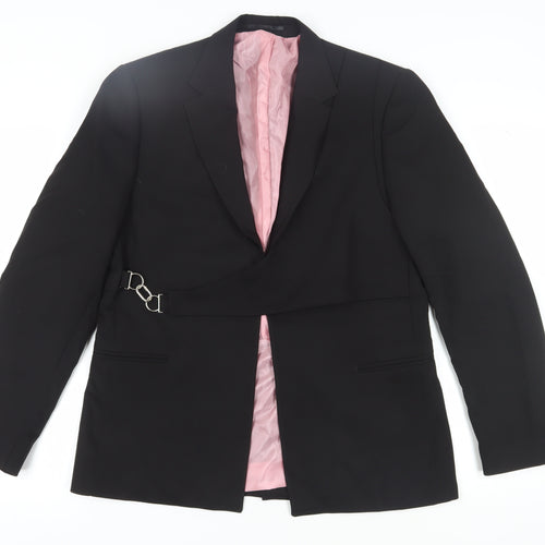 boohooMAN Men's Black Blazer, Size 38, Notch Lapel