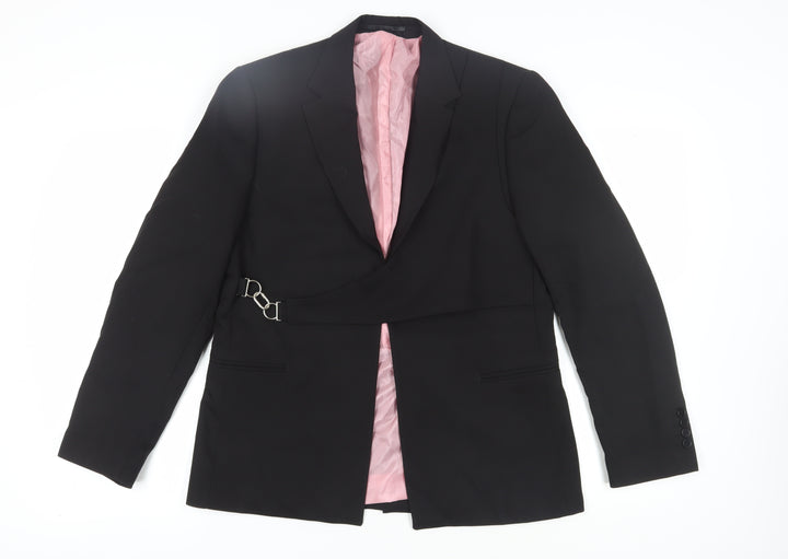 boohooMAN Men's Black Blazer, Size 38, Notch Lapel
