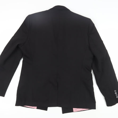 boohooMAN Men's Black Blazer, Size 38, Notch Lapel